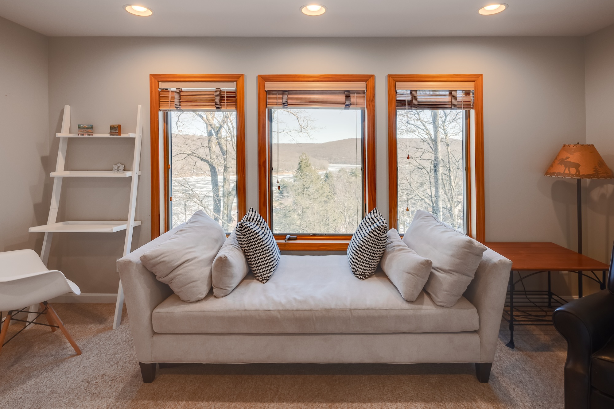 Daybed with lake views